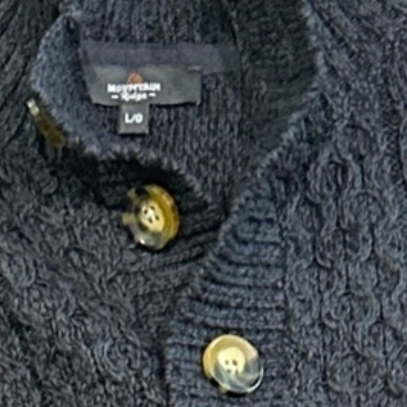 Mtn Ridge Mens Academia Chunky Fisherman Knit Sweater Sz L Gray Heritage Cozy - Picture 4 of 6